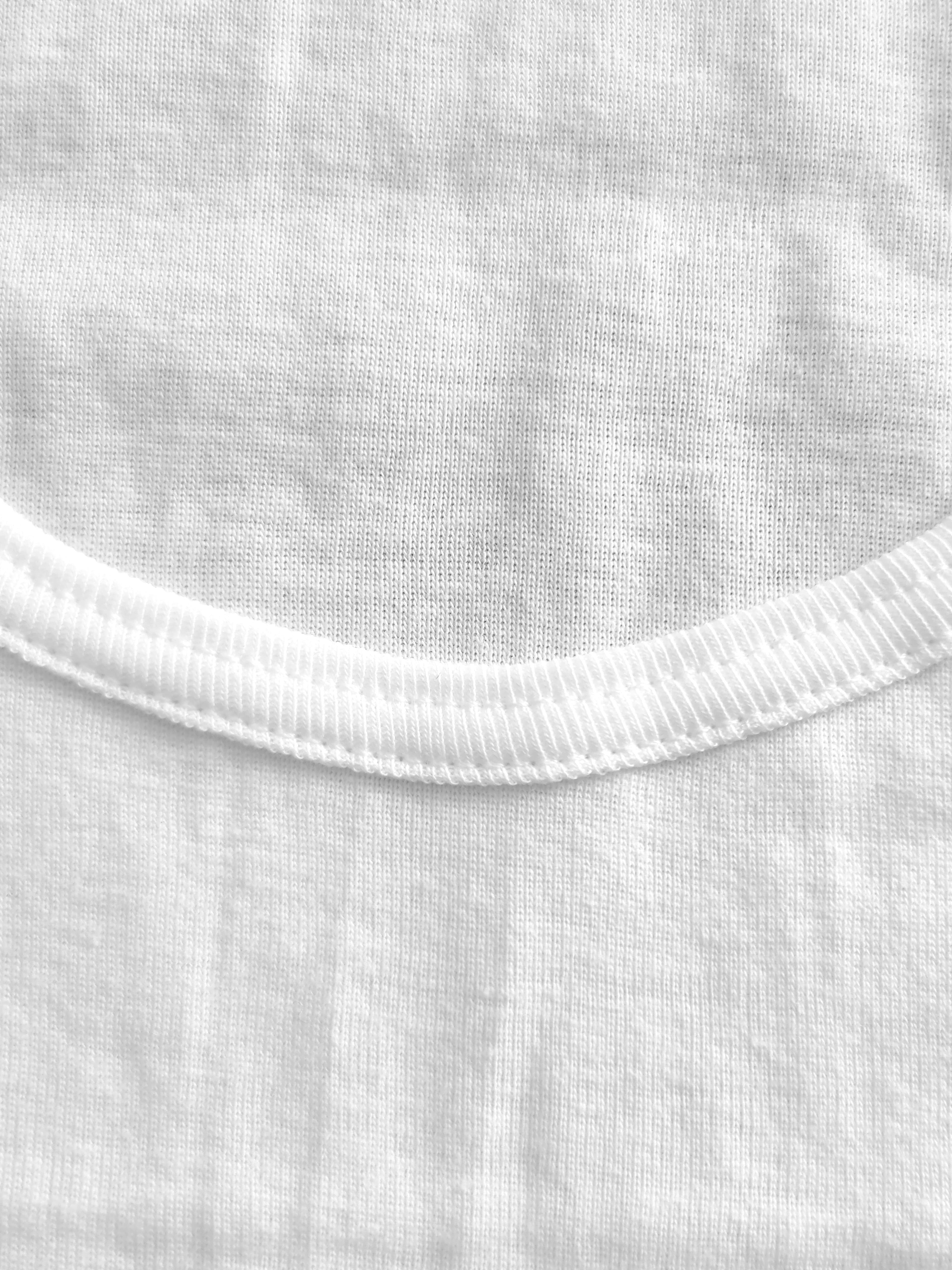 Herren Träger-Unterhemd Weiß 100% Bio-Baumwolle Feinripp