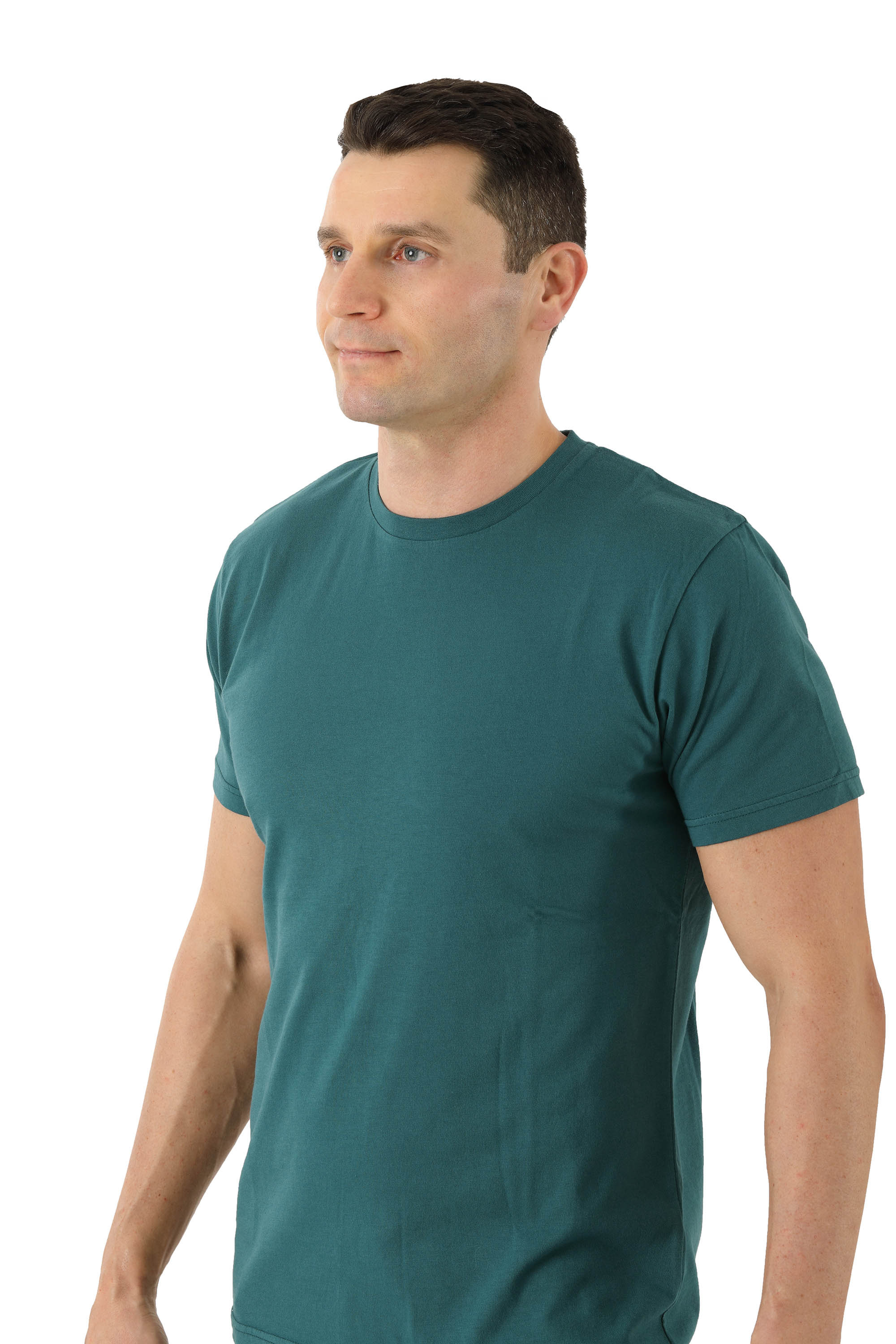Herren T-Shirt Biobaumwolle Rundausschnitt grün