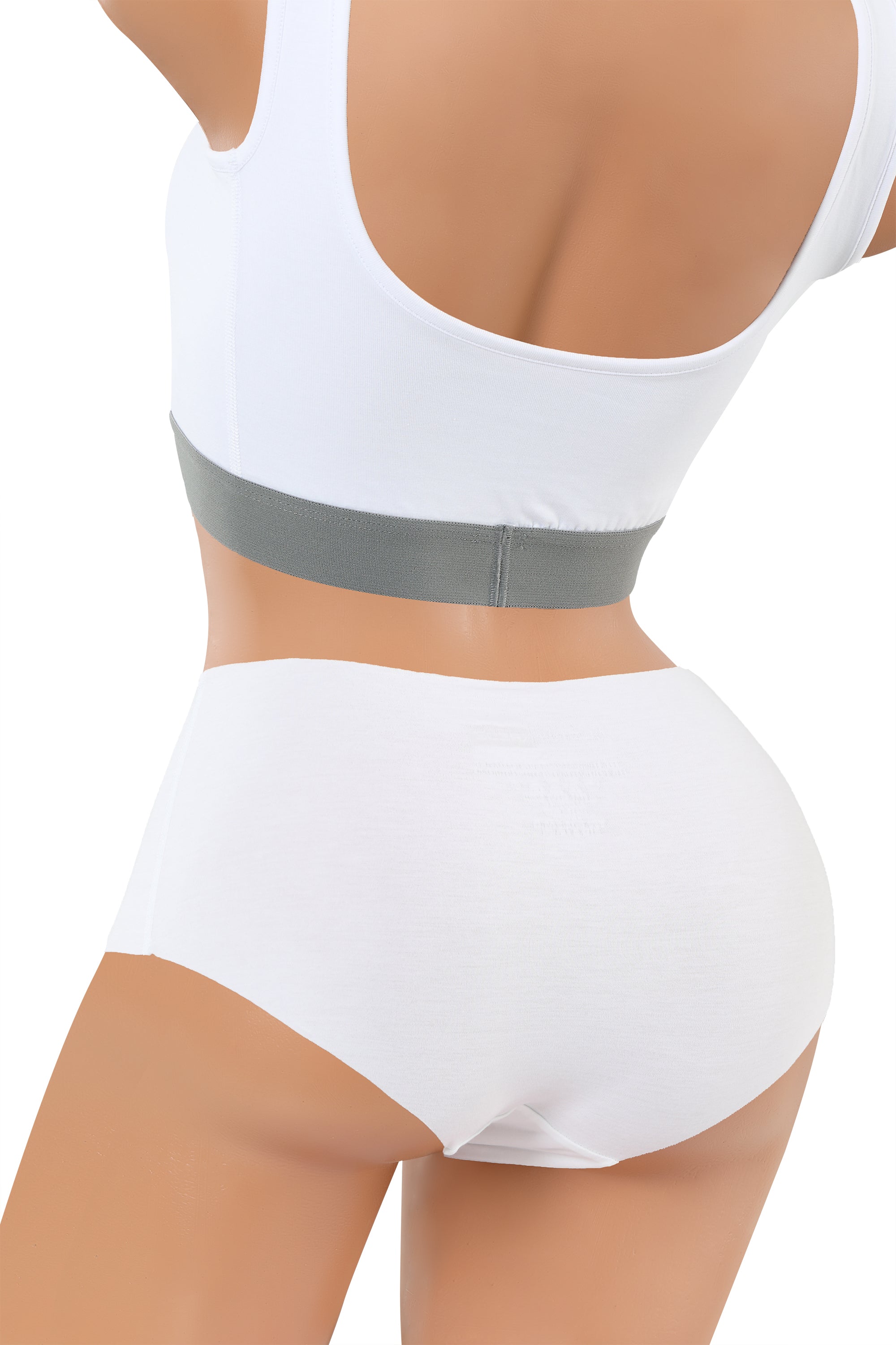 3er Pack Damen Taillenslip Lasercut ohne Saum Clean Cut Baumwolle Elastan weiß