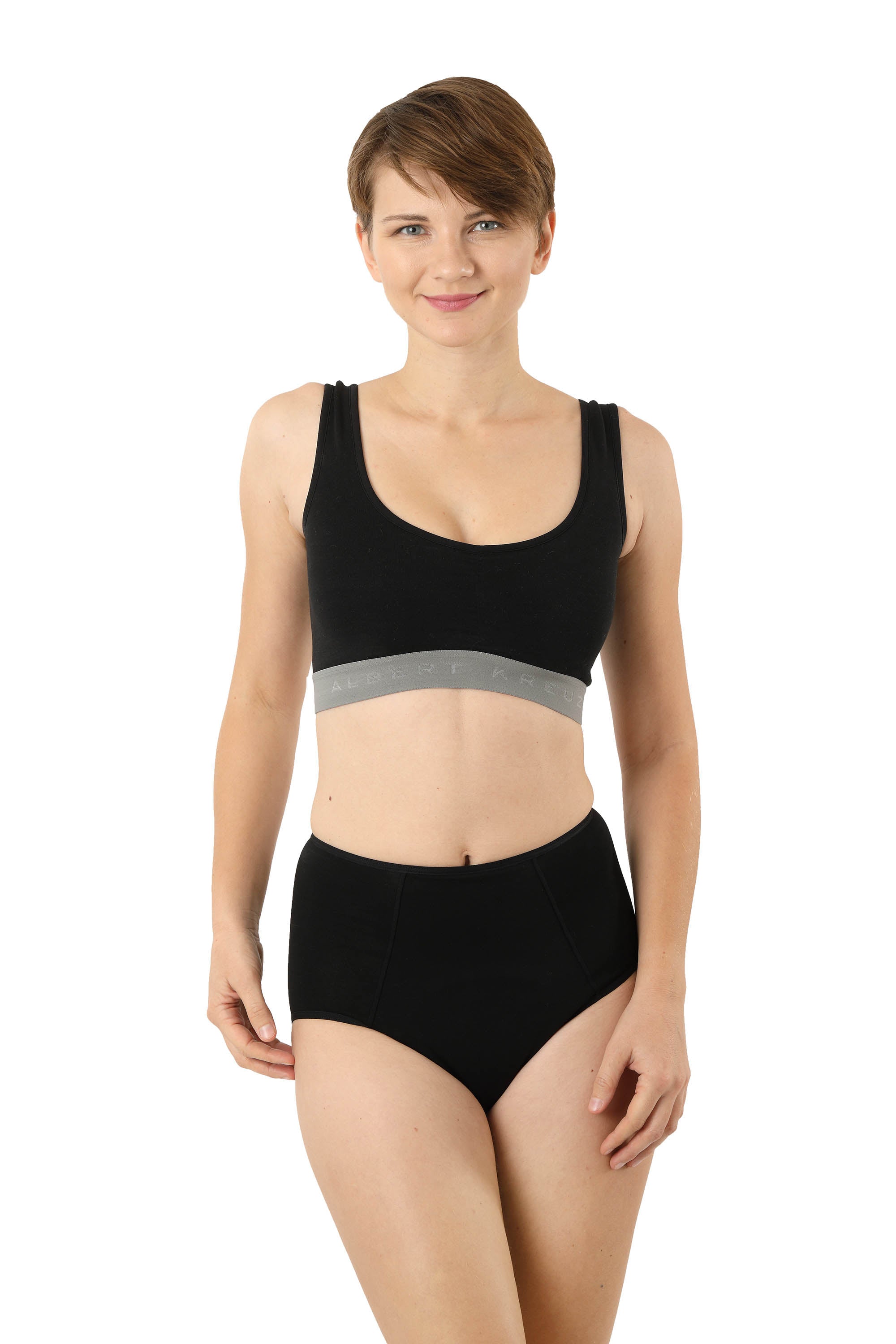 2-Pack Periodenslip Bio-Baumwolle schwarz High waist