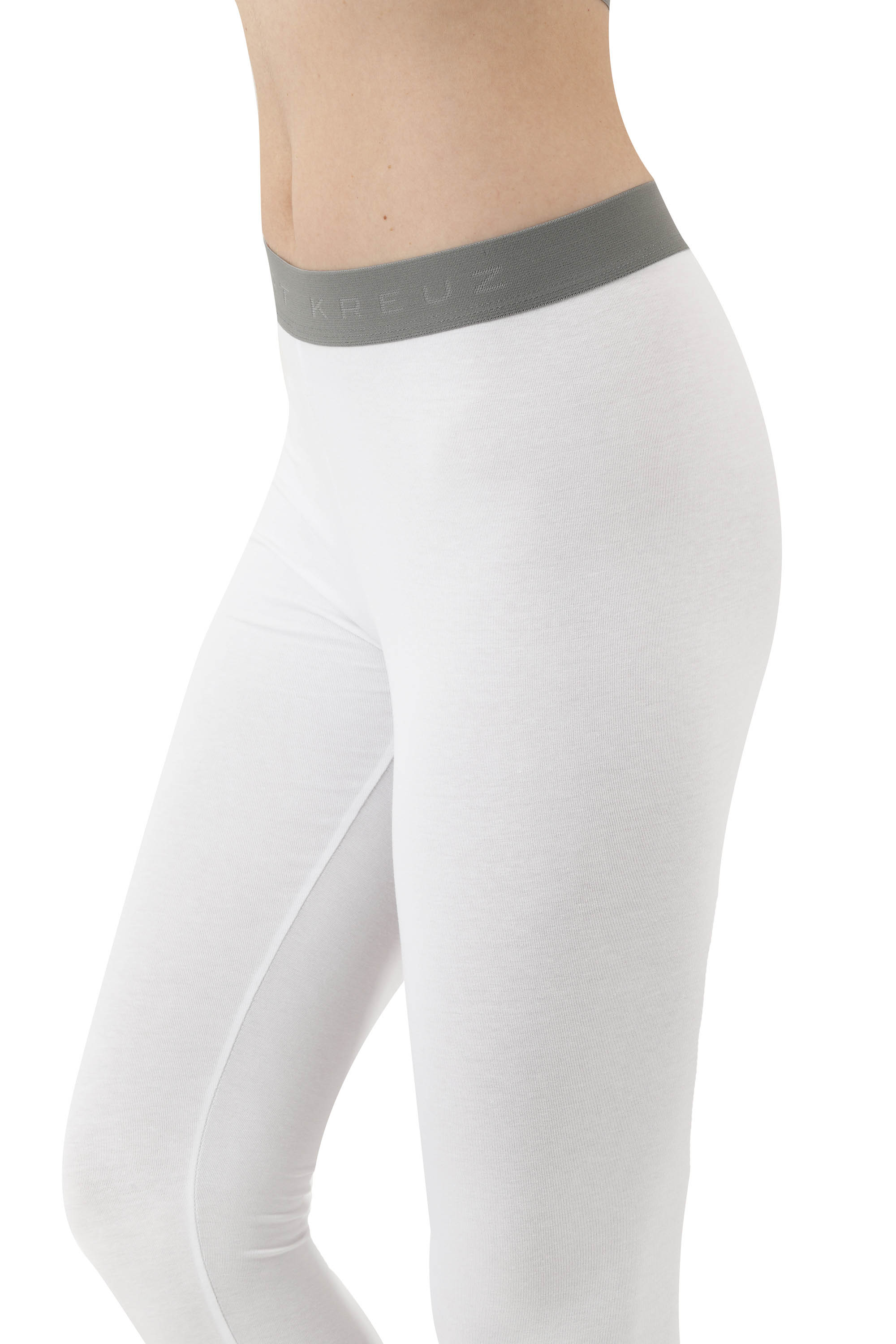 Leggings lange Unterhose Bio-Strechbaumwolle weiß