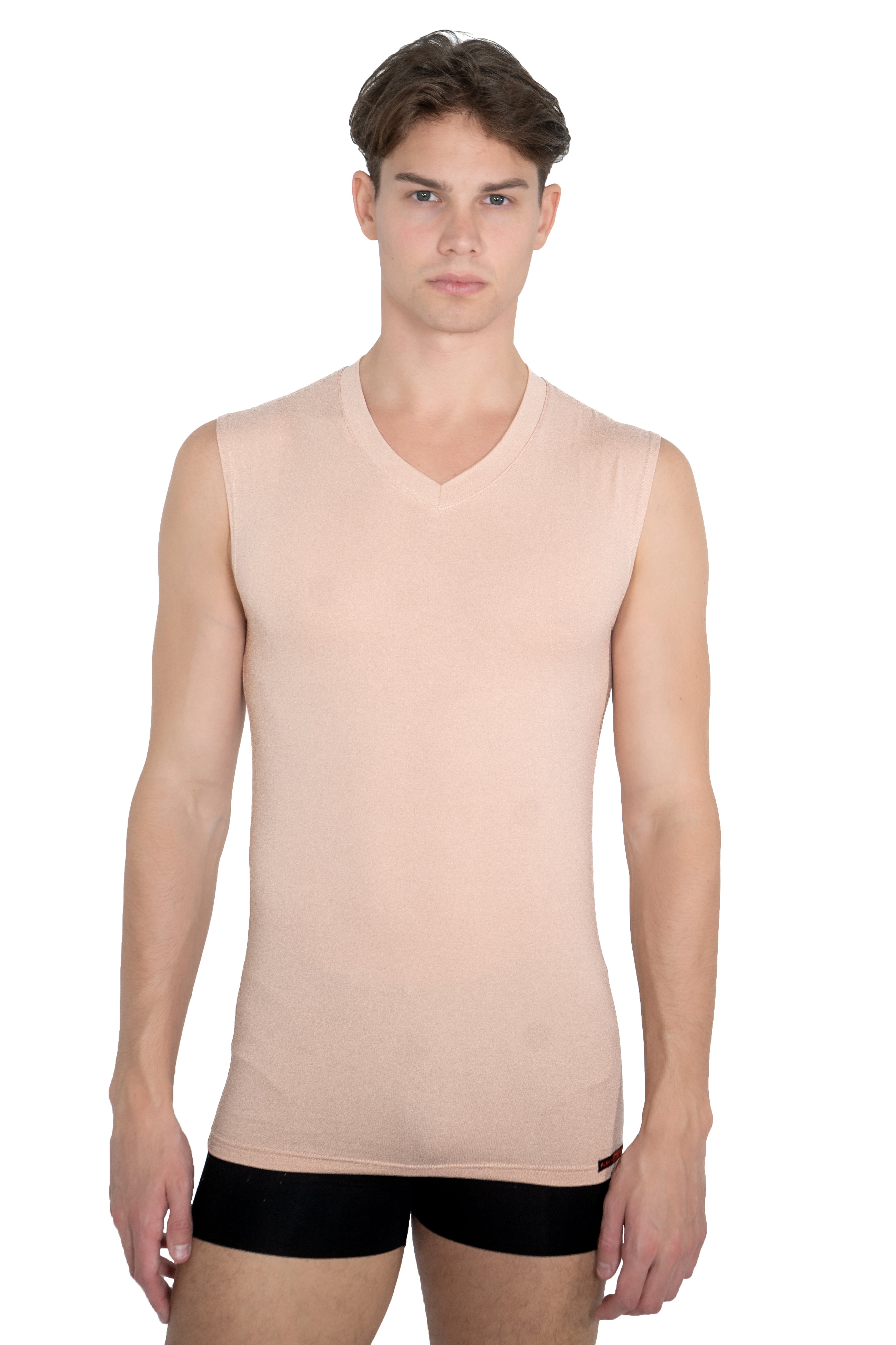 Herren-Unterhemd, Unterzieh-Shirt ohne Arm, Haut-Nude, Hamburg