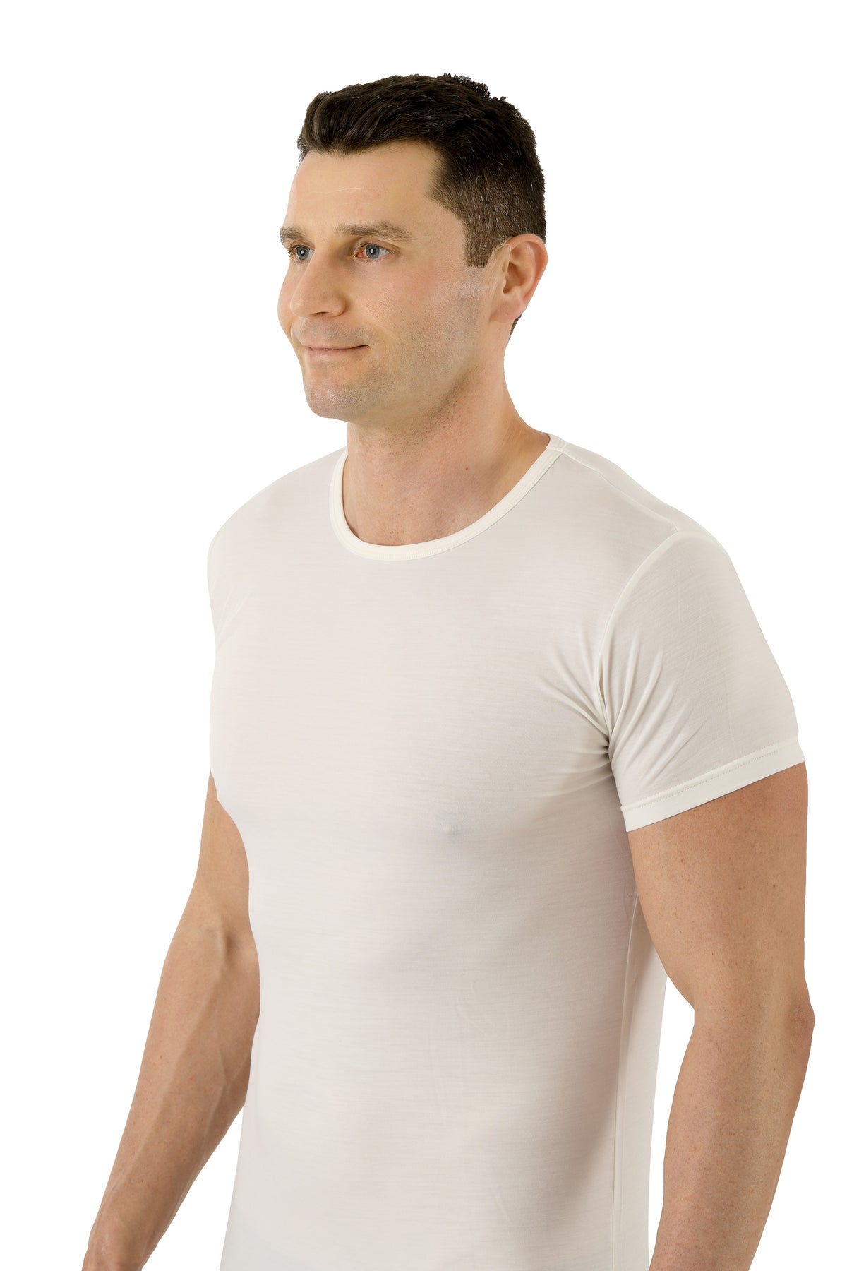 Maglietta intima girocollo Manica corta Uomo · Performance Merino-TENCEL™ Auckland Bianco lana