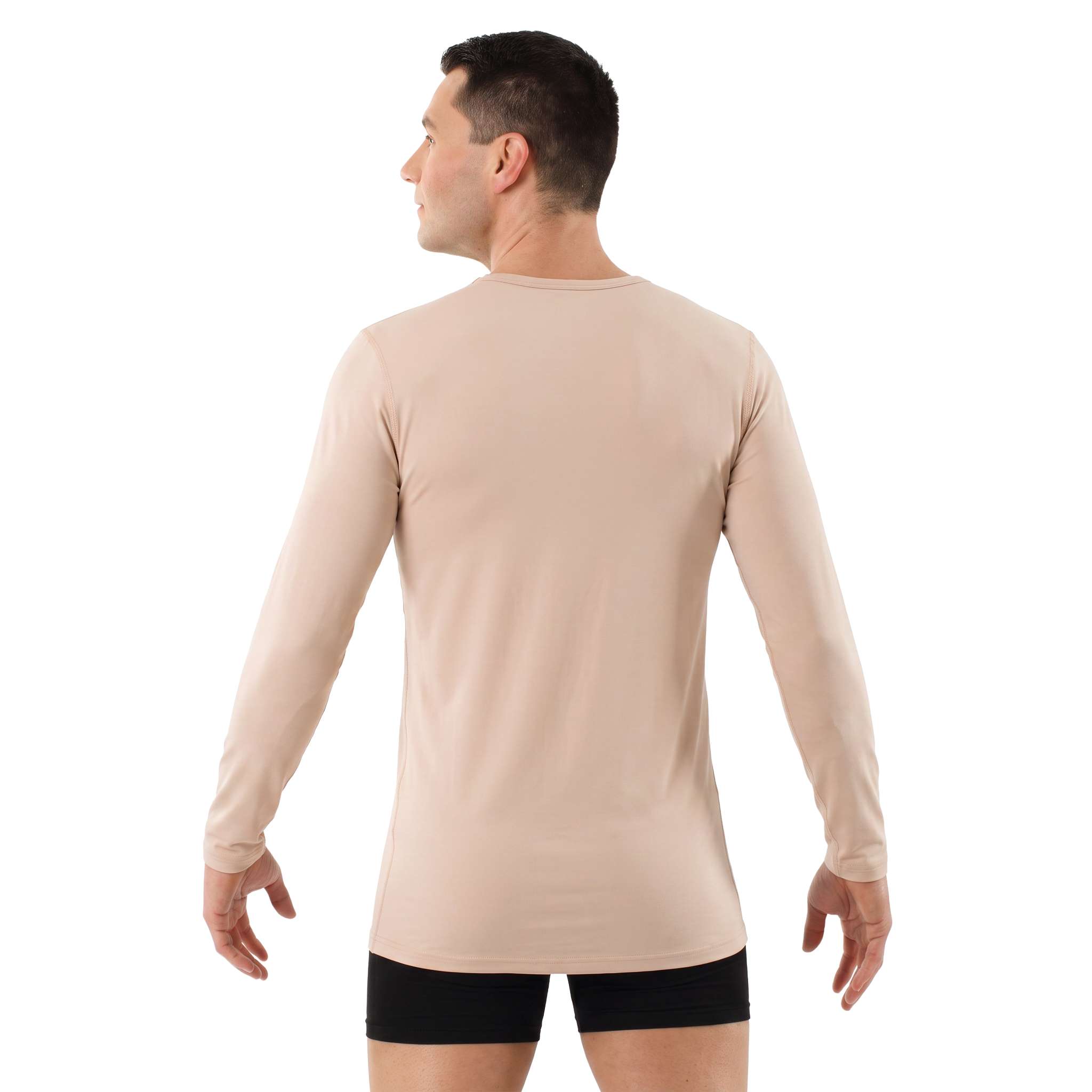 Set di 2 magliette maniche lunghe con scollatura a V beige