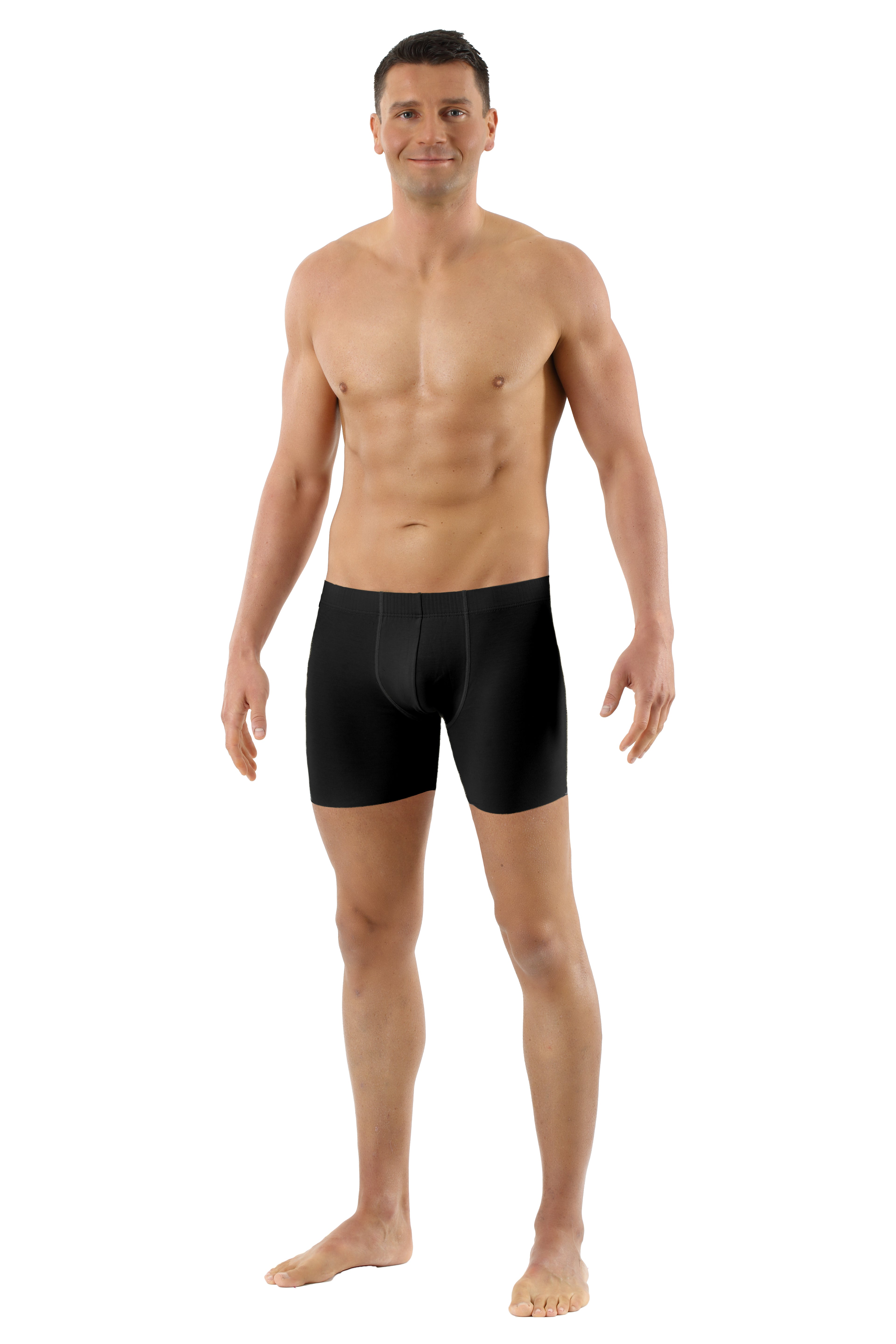 2-Pack Herren Retroshorts Lasercut ohne Saum Clean Cut Baumwolle Elastan schwarz