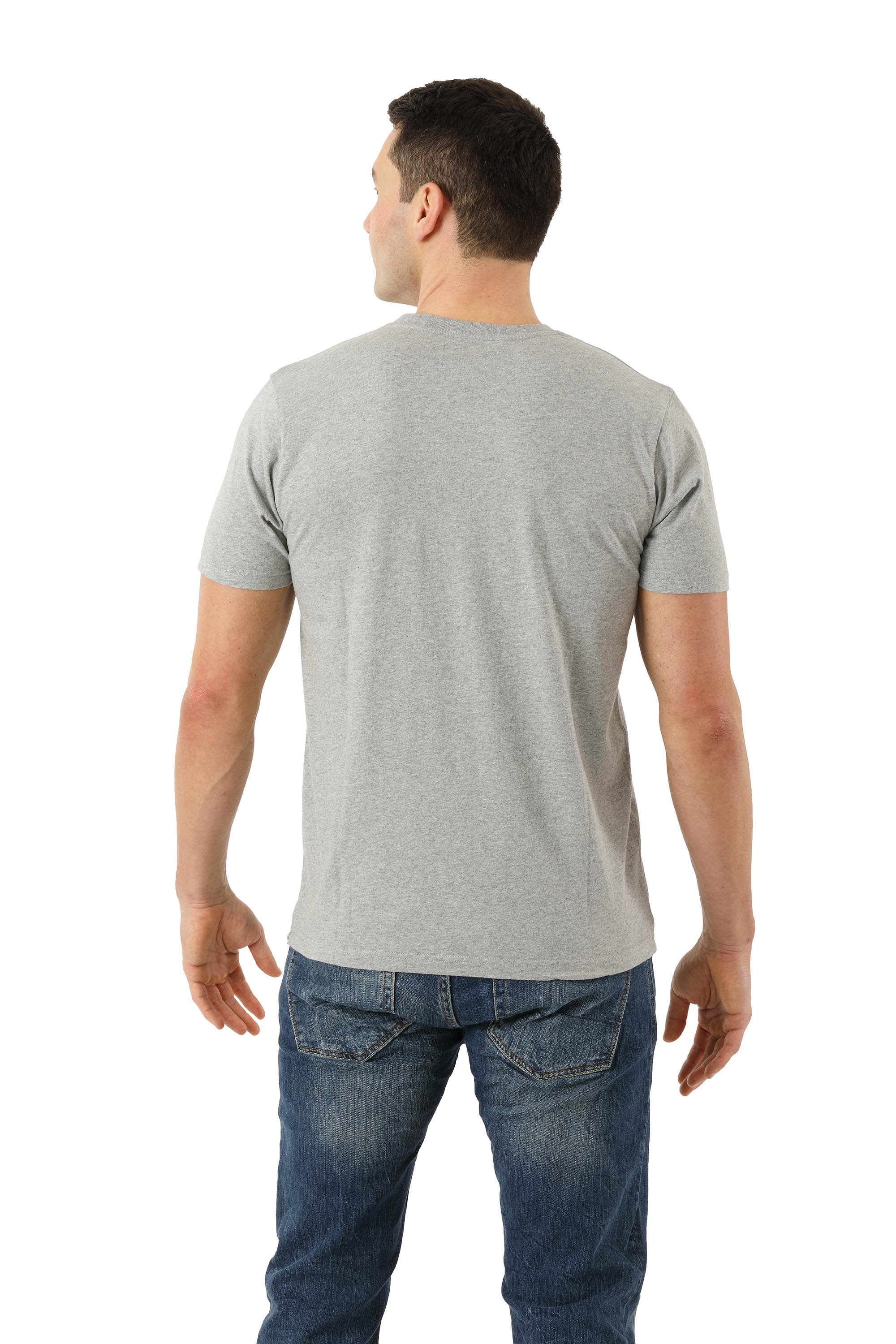 Herren T-Shirt Biobaumwolle Rundausschnitt grau mélange
