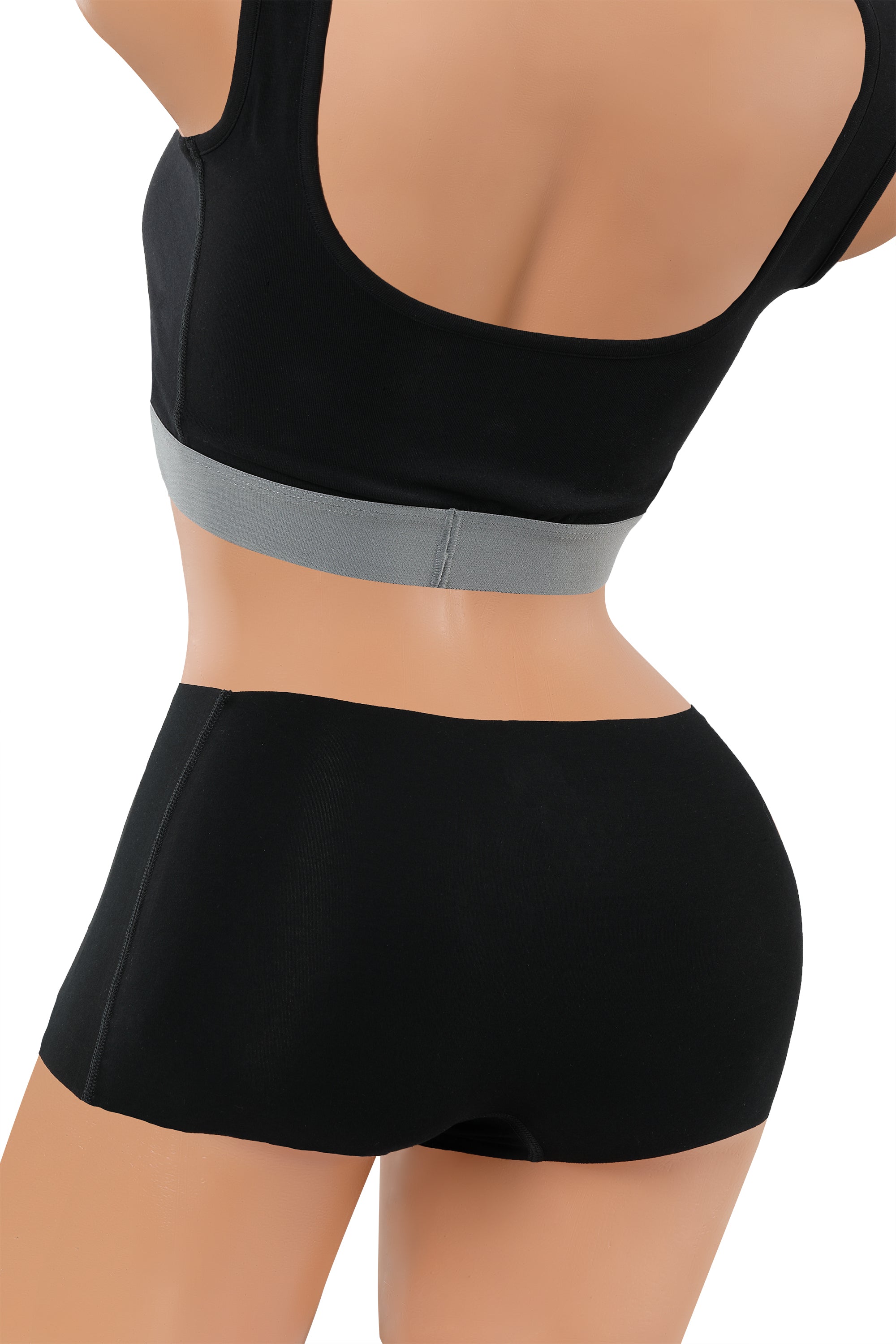 3er Pack Damen Panty Shorts Lasercut ohne Saum Clean Cut Baumwolle Elastan schwarz