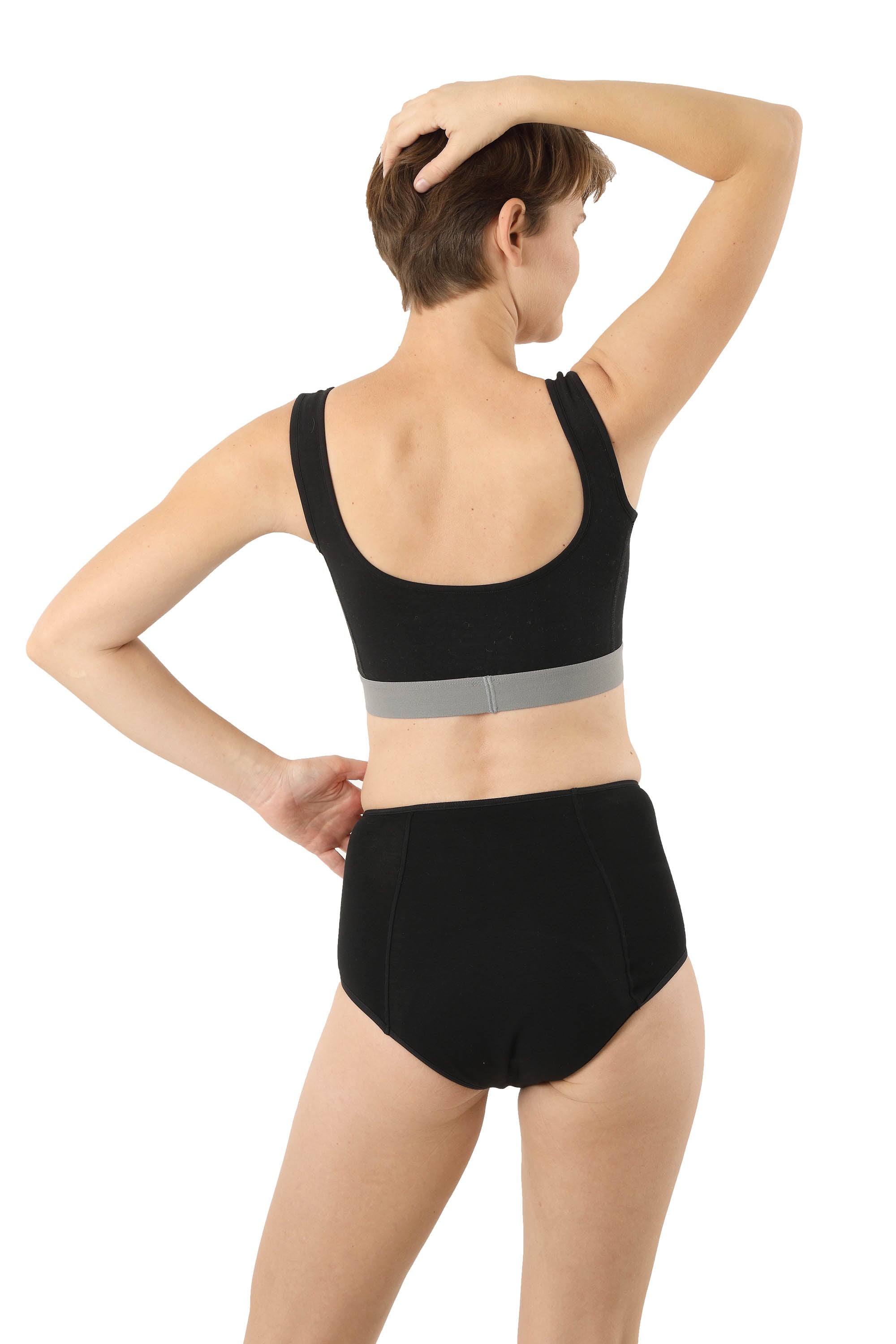 2-Pack  Periodenslip Bio-Baumwolle schwarz High waist