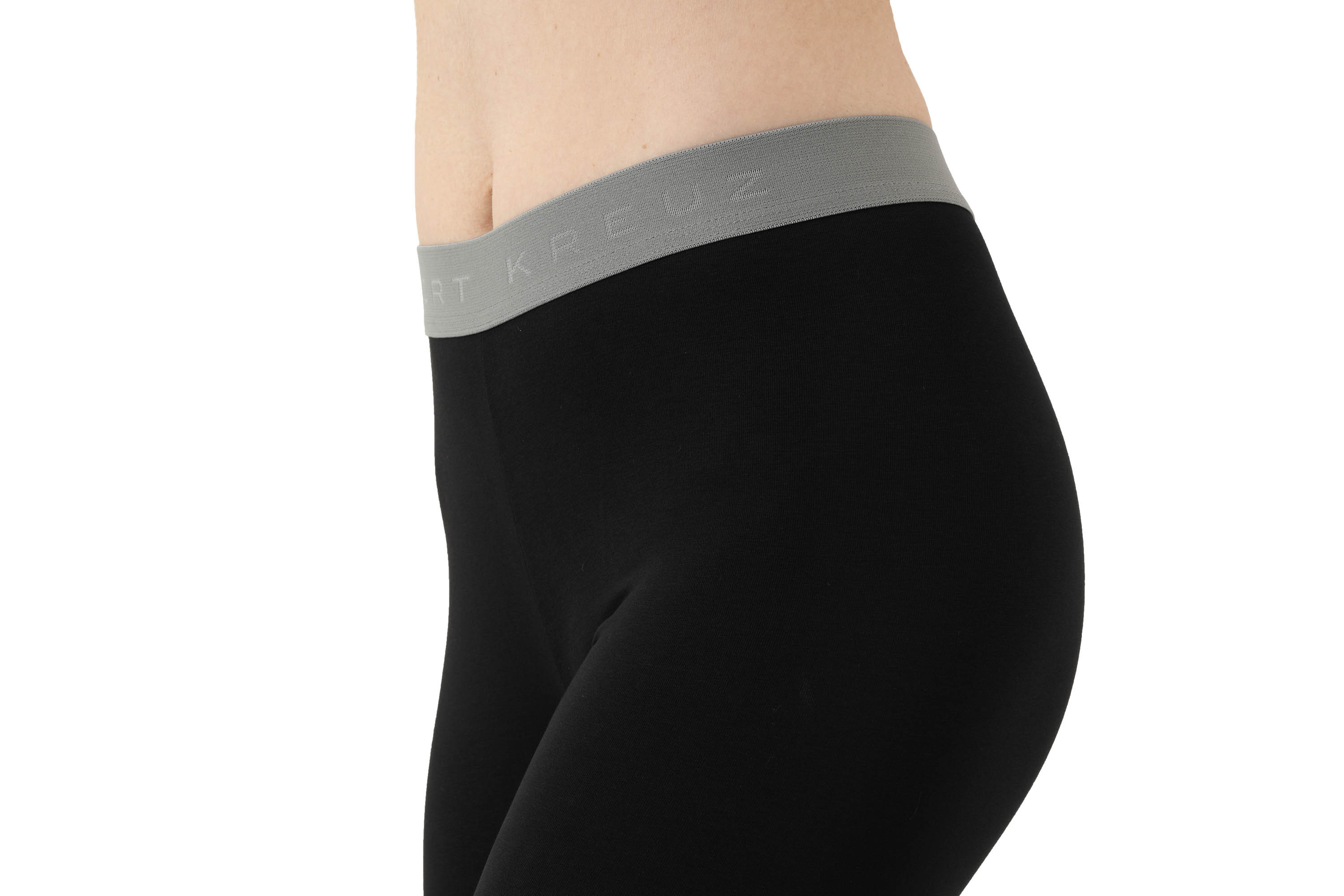 Leggings lange Unterhose Bio-Strechbaumwolle schwarz