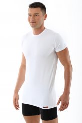 T-Shirt / maglietta intima di cotone elasticizzato, mezza manica "Hamburg" bianca 