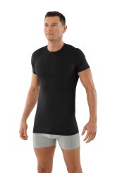 Maglietta intima / T-Shirt micromodal nero - extra lungo 
