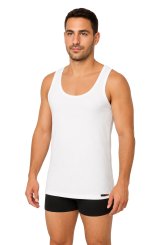 anottiera Business da Uomo con Spalline in Bianco – 100% Cotone Biologico 