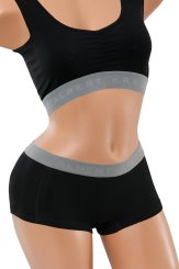 Culotte a pantaloncino cotone elasticizzato nero 