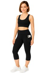 smillagård Leggings capri a vita alta Softtouch neri 