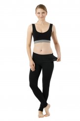 Leggings yoga calzamaglia termica cotone organico elasticizzato nero 