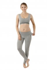 Leggings yoga calzamaglia termica cotone organico elasticizzato grigio 
