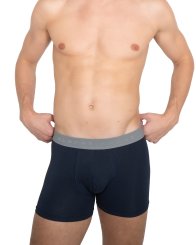 Boxer shorts cotone elasticizzato antibatterico blu marino 
