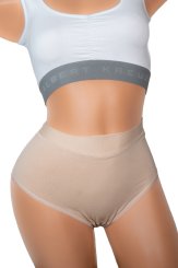 Set di 3 - Culotte slip vita alta comodo cotone elasticizzato color carne 