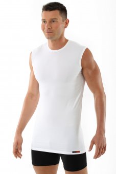 Maglietta intima slimfit in cotone elasticizzato "Hamburg" bianca 