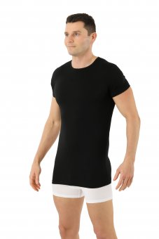 Maglietta intima termica transpirante lana merino-TENCEL™ Lyocell nero 