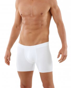 Boxer shorts senza cuciture a taglio vivo cotone elasticizzato color bianco 