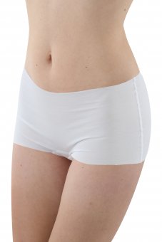 Set di 3 - Culotte a pantaloncino senza cuciture a taglio vivo cotone elasticizzato color bianco 