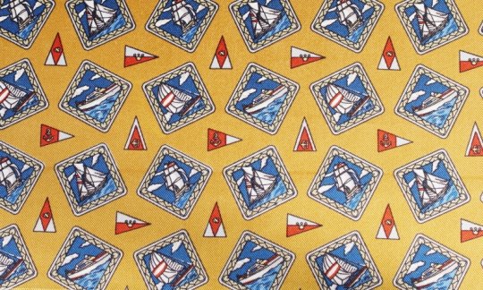 fascia da smoking rosso, giallo, oro, azzurro - quadretti, disegno 200111 