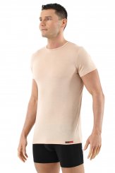 Maglietta intima invisibile lana merino maniche corte scollo rotondo 