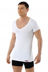 Maglietta Intima Deep V Tessuto Tecnico Coolmax Bianco 