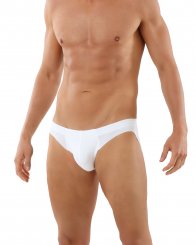Slip senza cuciture a taglio vivo cotone elasticizzato color bianco 