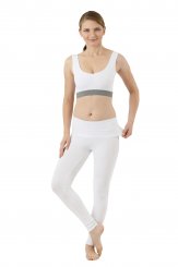 Leggings yoga calzamaglia termica cotone organico elasticizzato bianco 