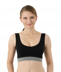 Bralette reggiseno senza ferretto cotone organico elasticizzato nero 