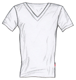 V-Shirt halbarm Stretch Micromodal weiß